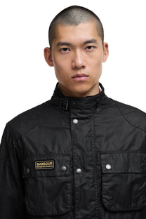 BARBOUR INTERNATIONAL MERTON WAX JACKET BLACK Barbour International