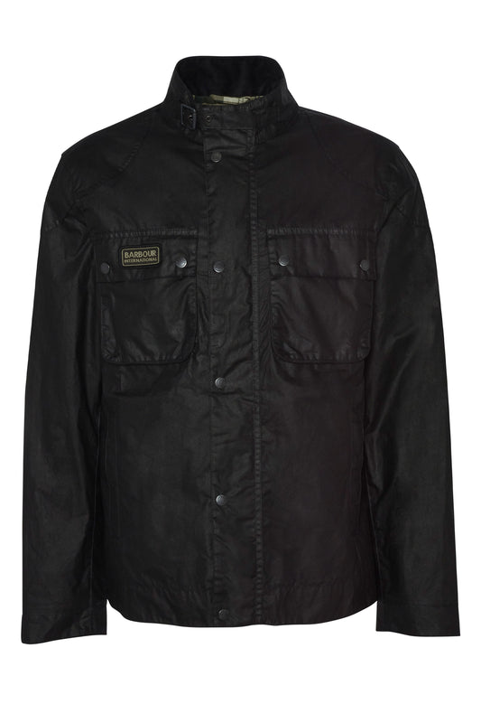 BARBOUR INTERNATIONAL MERTON WAX JACKET BLACK