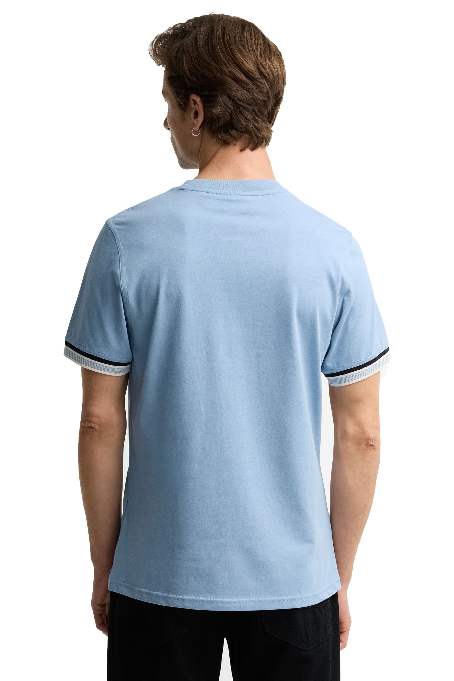 BARBOUR INTERNATIONAL NEWPORT TIP T-SHIRT POWDER BLUE Barbour International Michael Stewart Menswear  T-Shirts