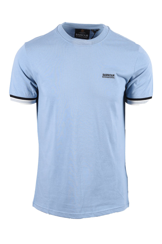 BARBOUR INTERNATIONAL NEWPORT TIP T-SHIRT POWDER BLUE Barbour International Michael Stewart Menswear  T-Shirts