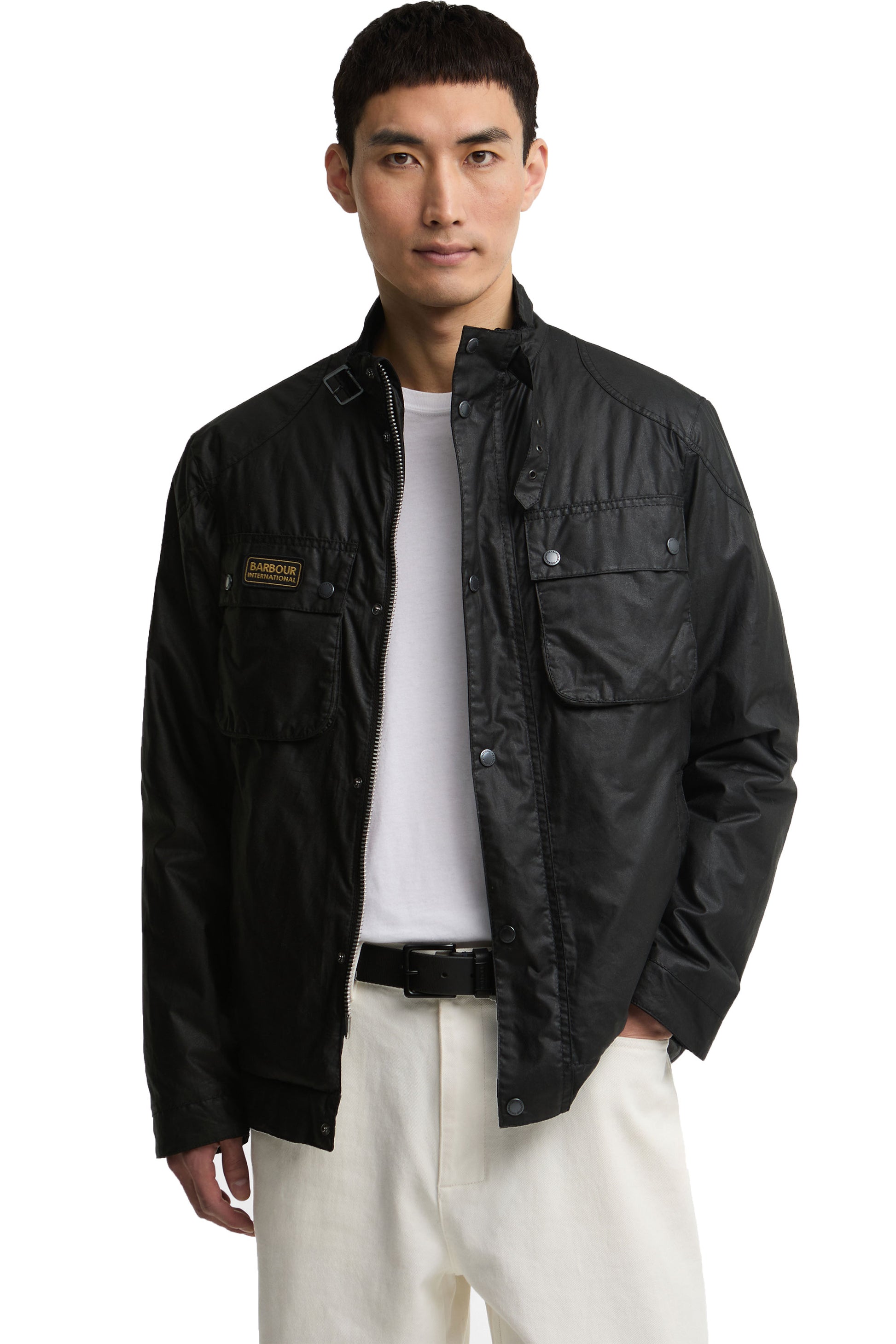 BARBOUR INTERNATIONAL WINTER MERTON JACKET BLACK Barbour International Michael Stewart Menswear  Jackets