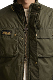 BARBOUR INTERNATIONAL WINTER MERTON WAX JACKET OLIVE Barbour International Michael Stewart Menswear  Jackets