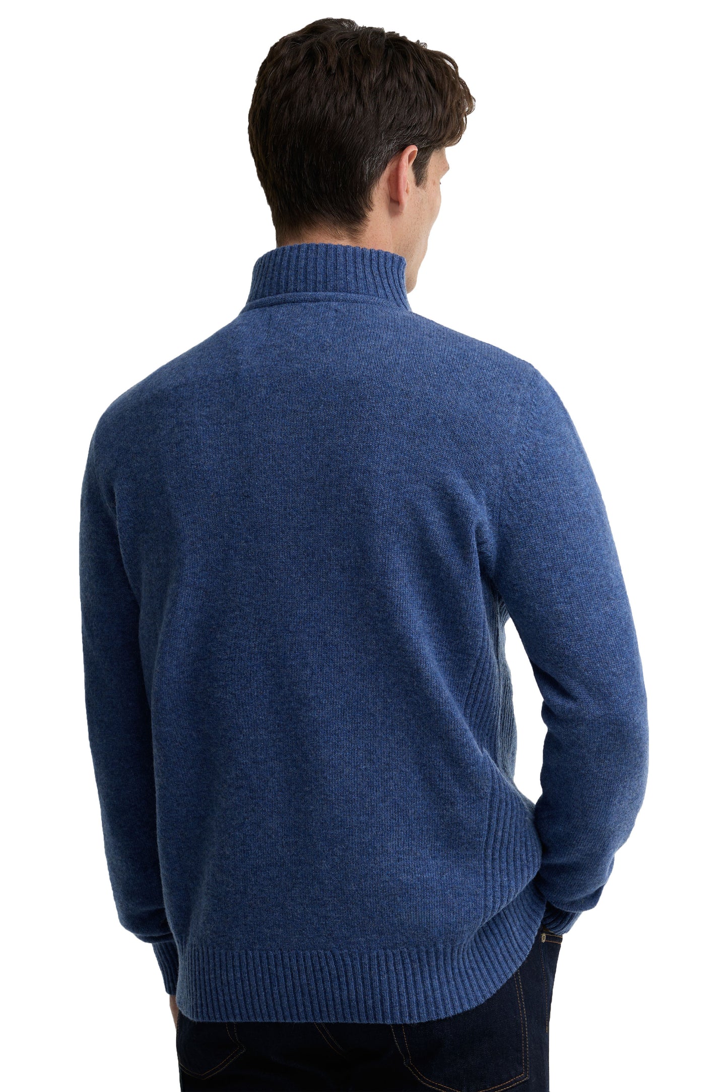 BARBOUR NELSON ESSENTIAL ESSENTIAL HALF ZIP KNITWEAR DEEP BLUE Barbour Michael Stewart Menswear  Knitwear