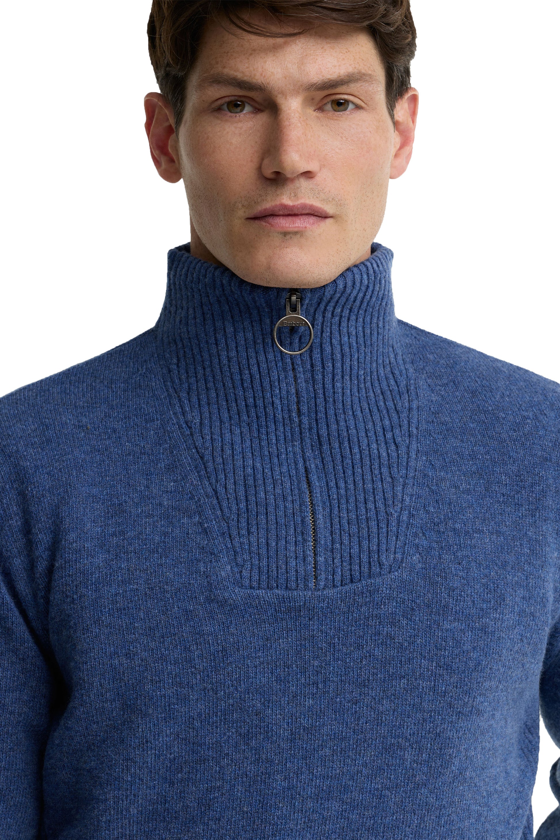 BARBOUR NELSON ESSENTIAL ESSENTIAL HALF ZIP KNITWEAR DEEP BLUE Barbour Michael Stewart Menswear  Knitwear