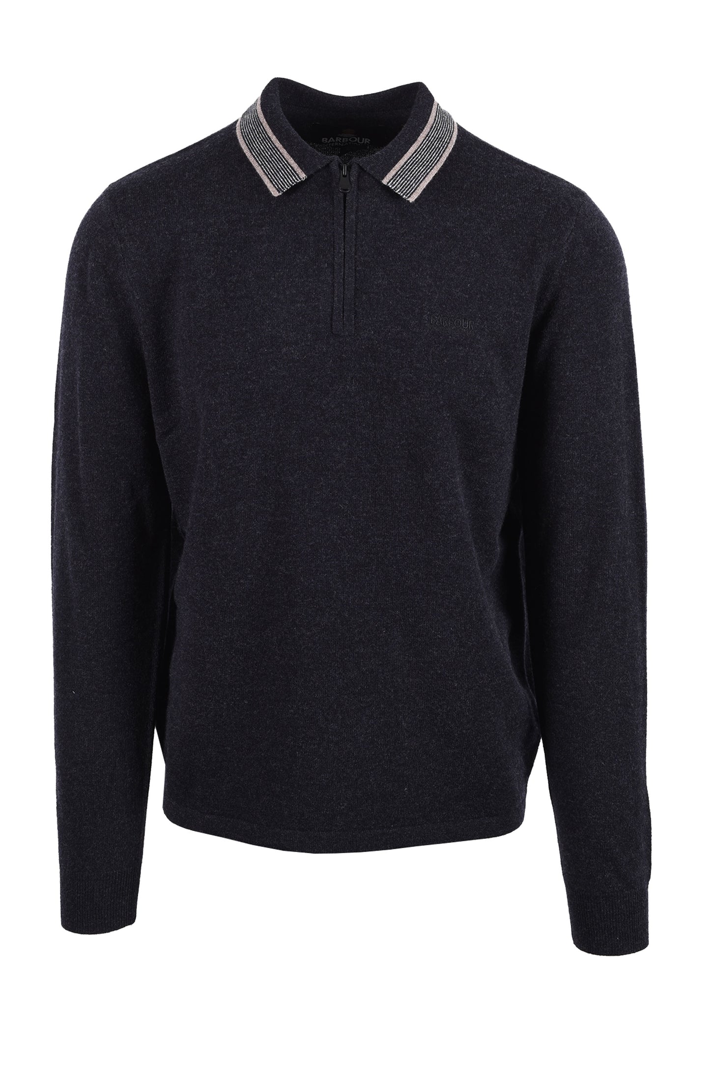 BARBOUR NEWPORT LONG SLEEVE POLO BLACK Barbour International Michael Stewart Menswear  Polo Shirts