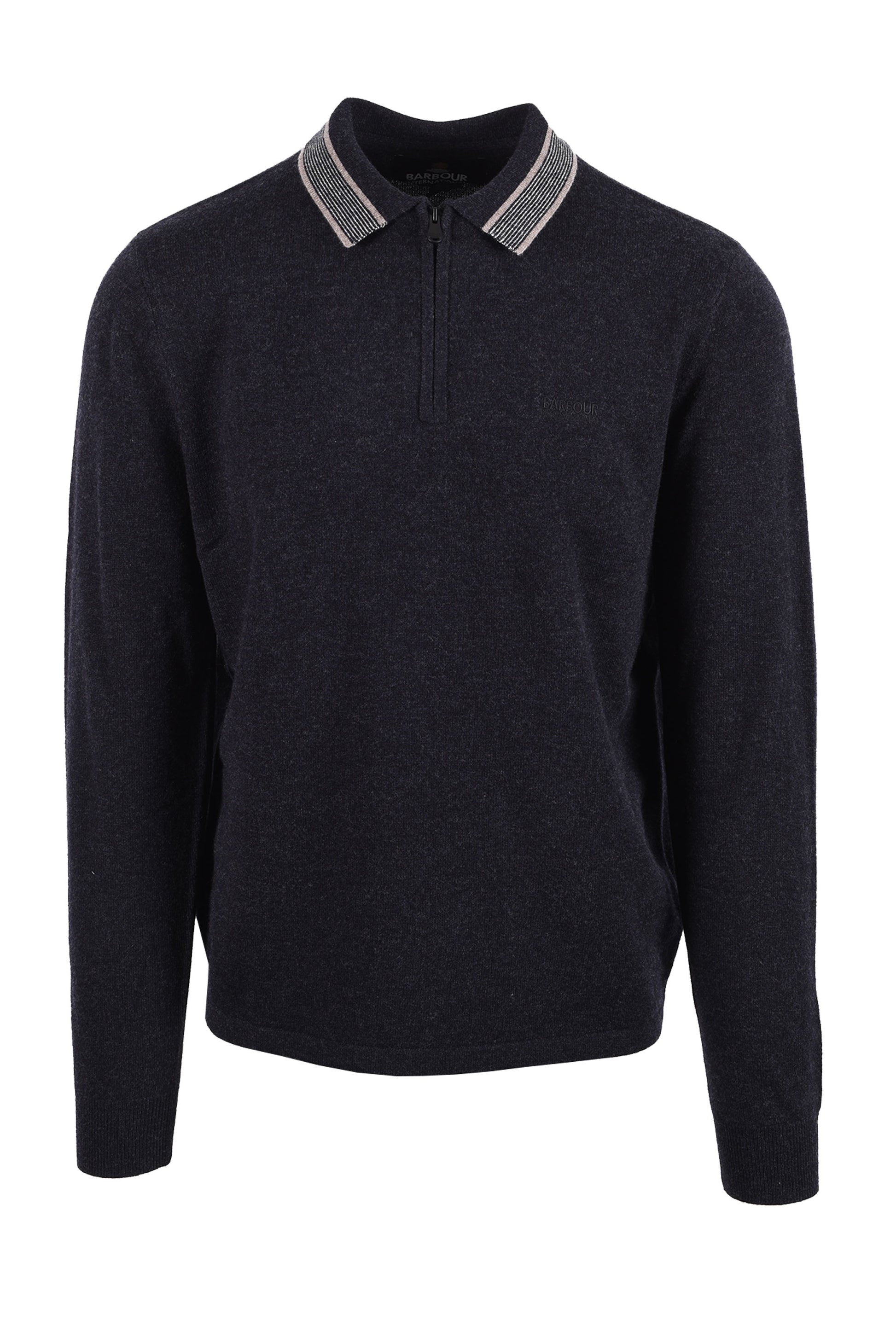 BARBOUR NEWPORT LONG SLEEVE POLO BLACK Barbour International Michael Stewart Menswear  Polo Shirts