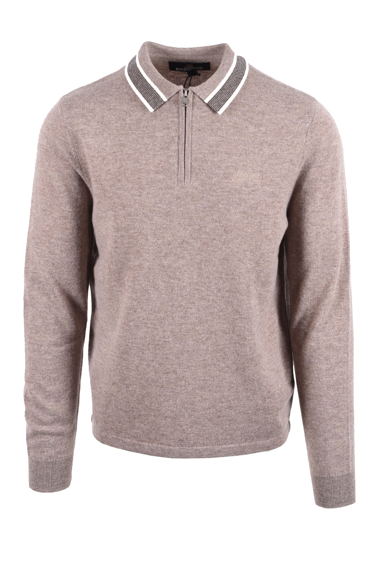 BARBOUR NEWPORT LONG SLEEVE POLO CONCRETE Barbour International Michael Stewart Menswear  Polo Shirts