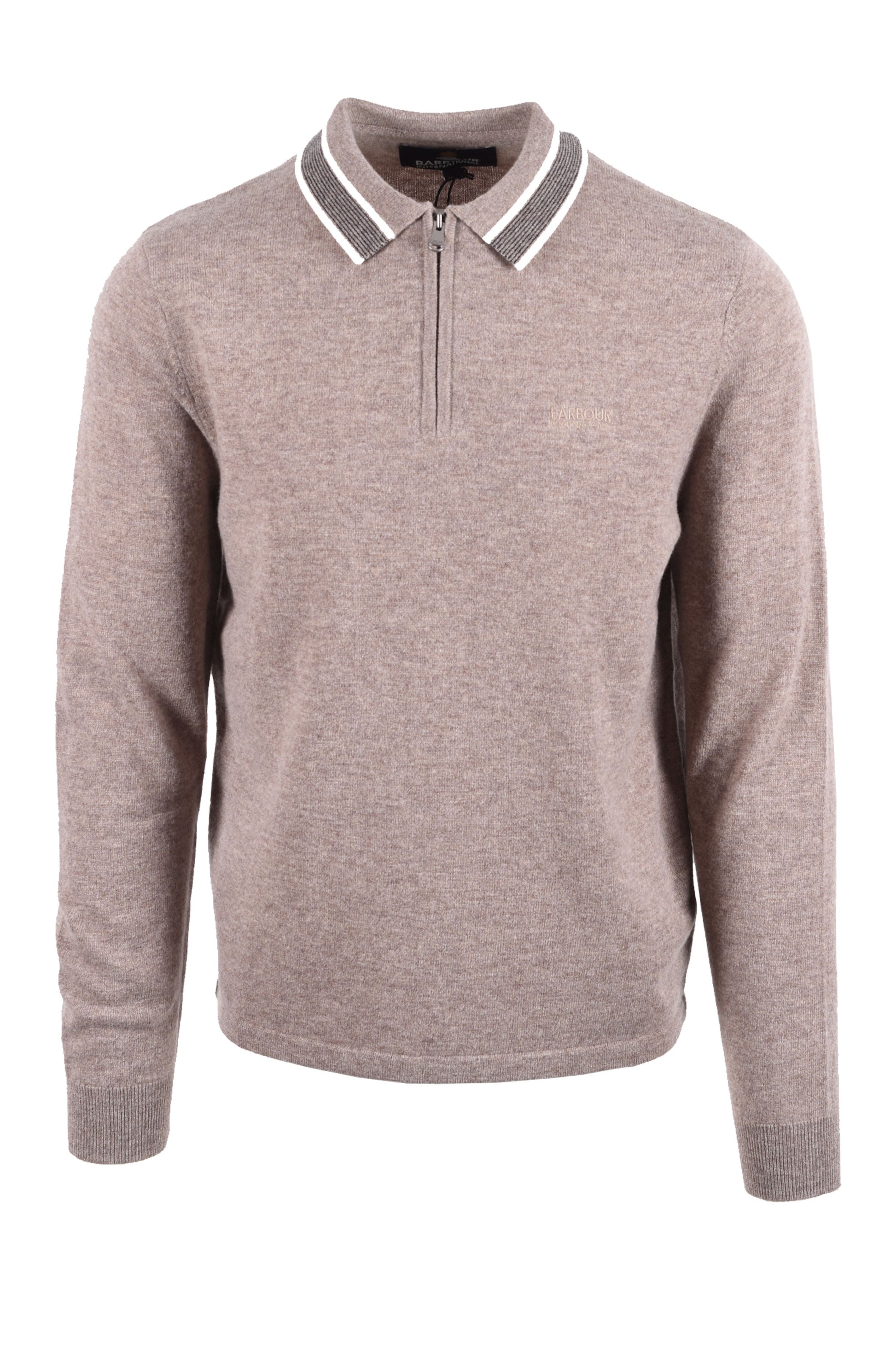 BARBOUR NEWPORT LONG SLEEVE POLO CONCRETE Barbour International Michael Stewart Menswear  Polo Shirts