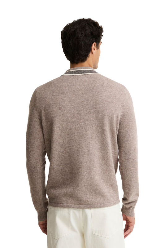 BARBOUR NEWPORT LONG SLEEVE POLO CONCRETE Barbour International Michael Stewart Menswear  Polo Shirts