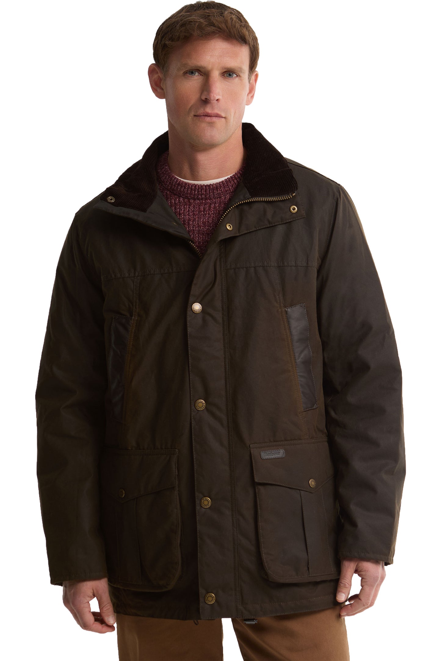 BARBOUR SANDALE WAX JACKET OLIVE Barbour Michael Stewart Menswear  Jackets