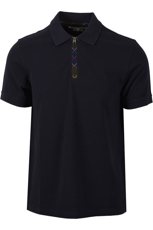BARBOUR STATELY POLO NAVY Barbour Michael Stewart Menswear  Polo Shirts