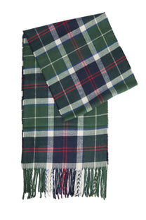 BARBOUR SWINTON & GALLINGALE GIFTSET EVERGREEN TARTAN Barbour Michael Stewart Menswear  Beanie & Scarf Set