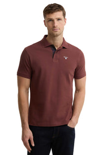 BARBOUR TARTAN PIQUE POLO BURNT PEPPER Barbour Michael Stewart Menswear