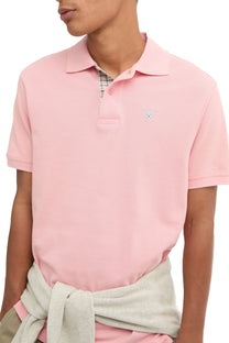 BARBOUR TARTAN PIQUE POLO MINERAL PINK Barbour