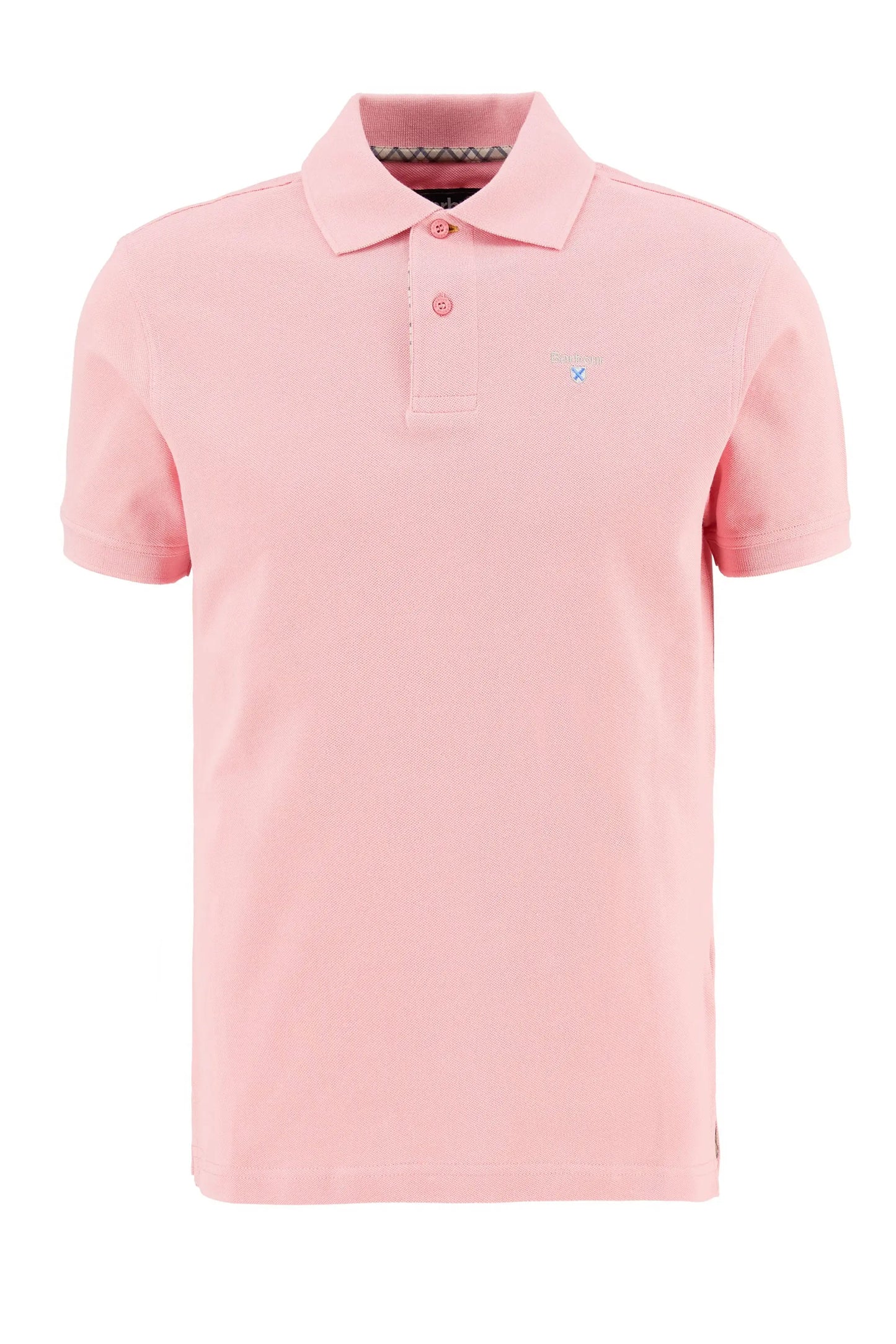 BARBOUR TARTAN PIQUE POLO MINERAL PINK Barbour