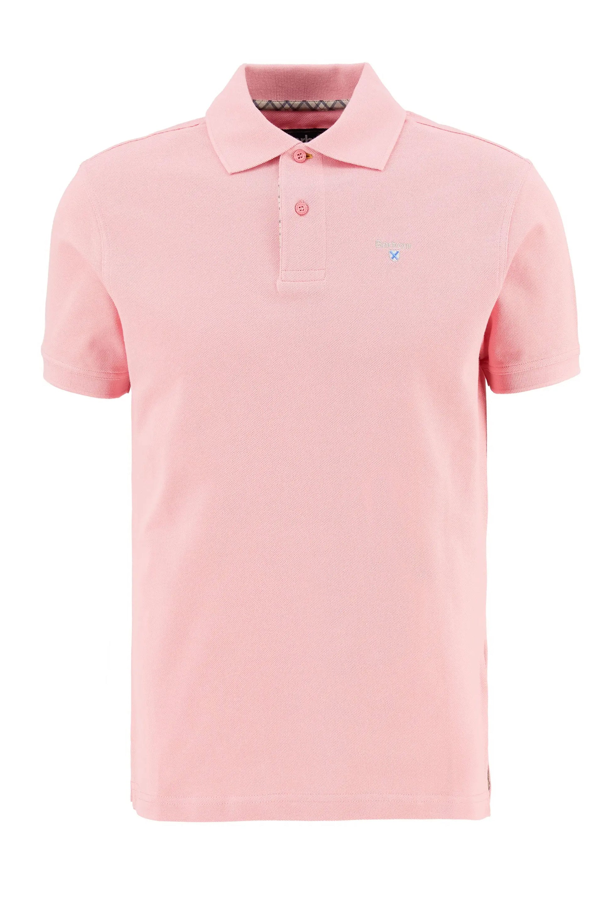 BARBOUR TARTAN PIQUE POLO MINERAL PINK Barbour