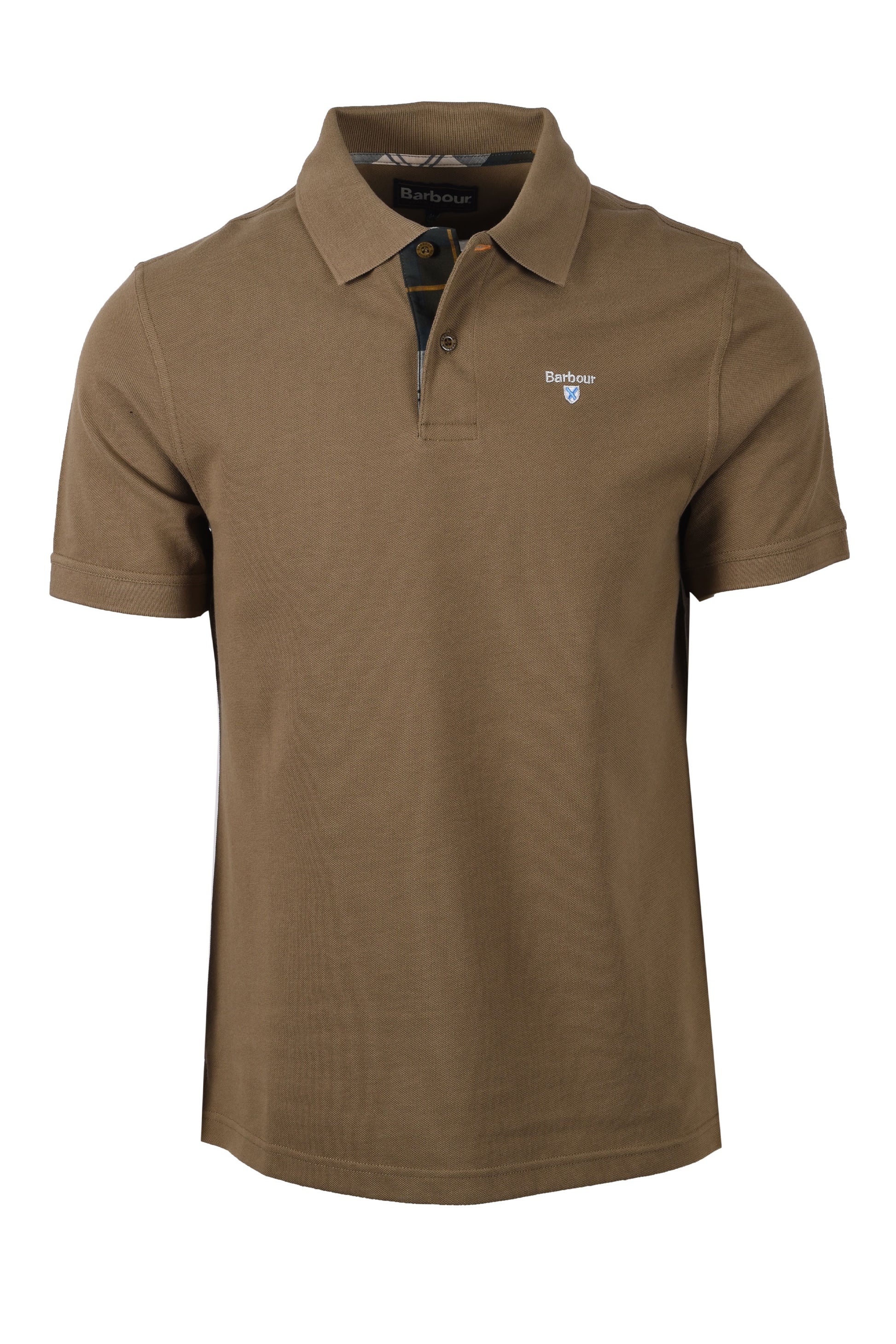 BARBOUR TARTAN PIQUE POLO SHIRT CLAY Barbour Michael Stewart Menswear  Polo Shirts