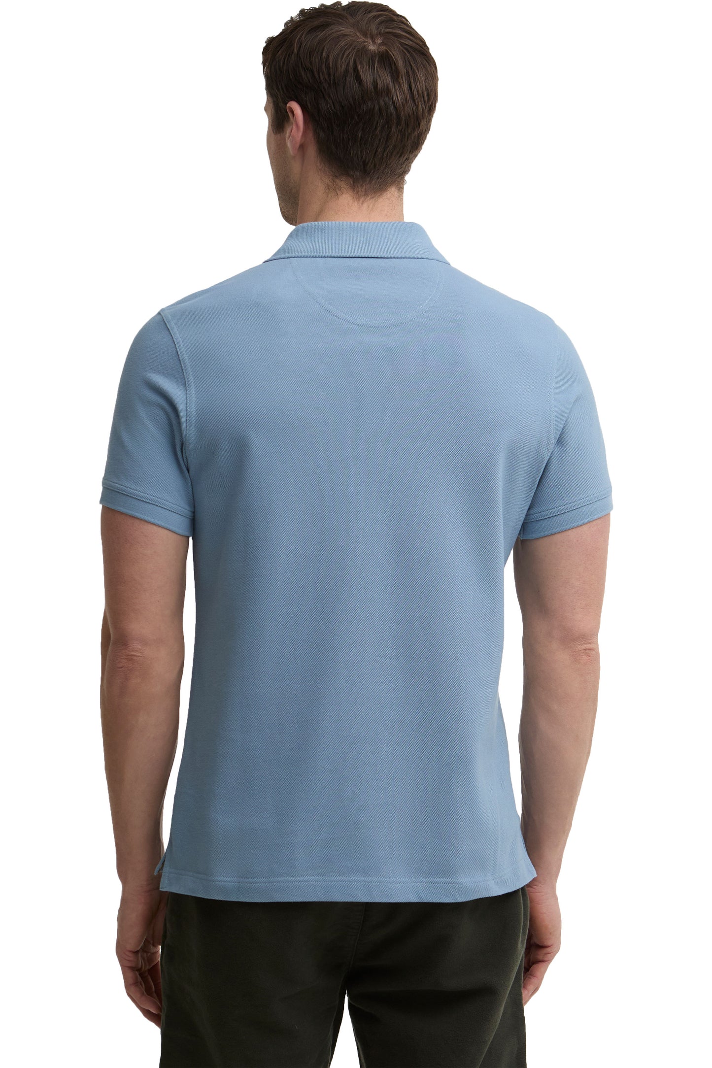 BARBOUR TARTAN PIQUE POLO TARN BLUE Barbour Michael Stewart Menswear  Polo Shirts