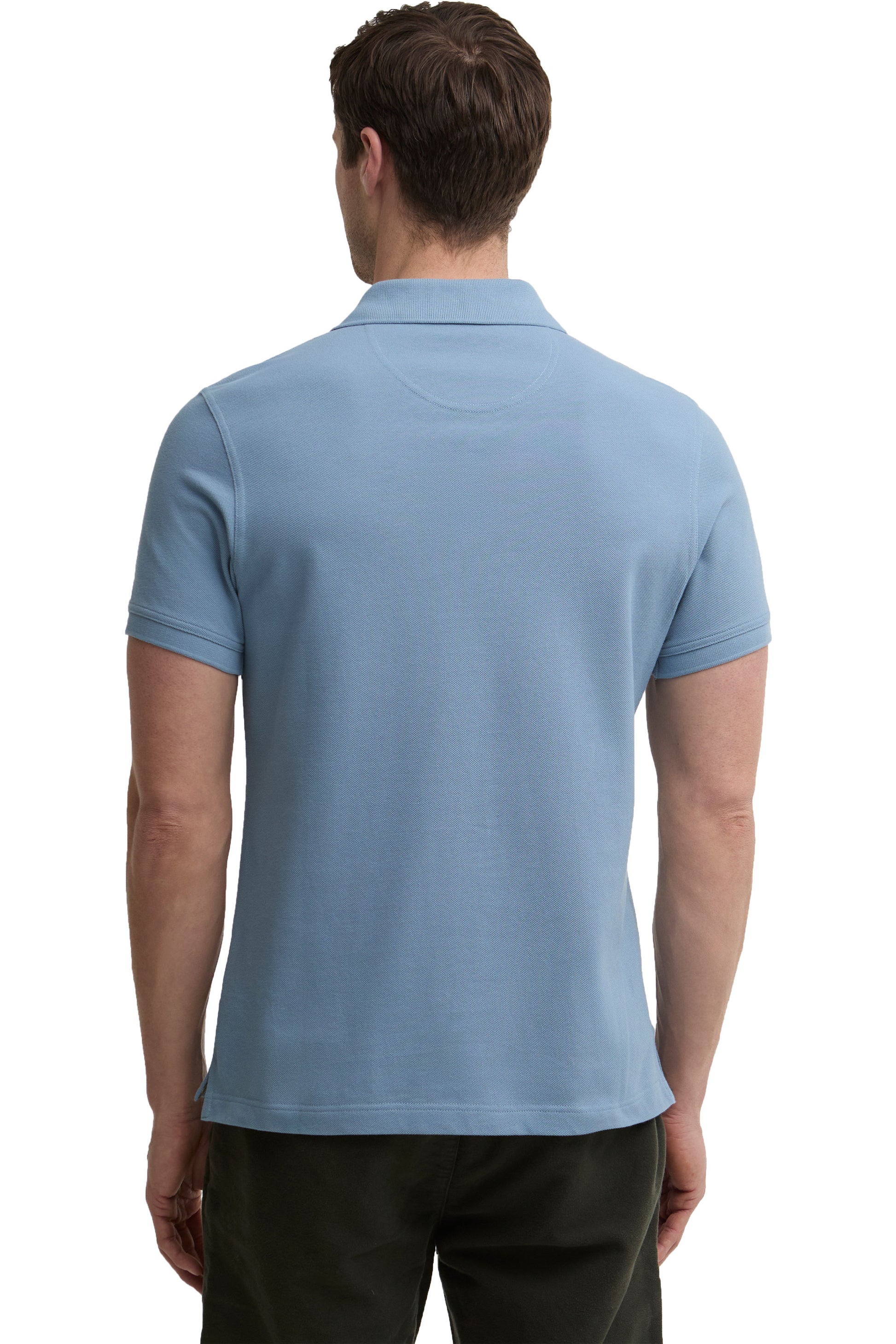 BARBOUR TARTAN PIQUE POLO TARN BLUE Barbour Michael Stewart Menswear  Polo Shirts