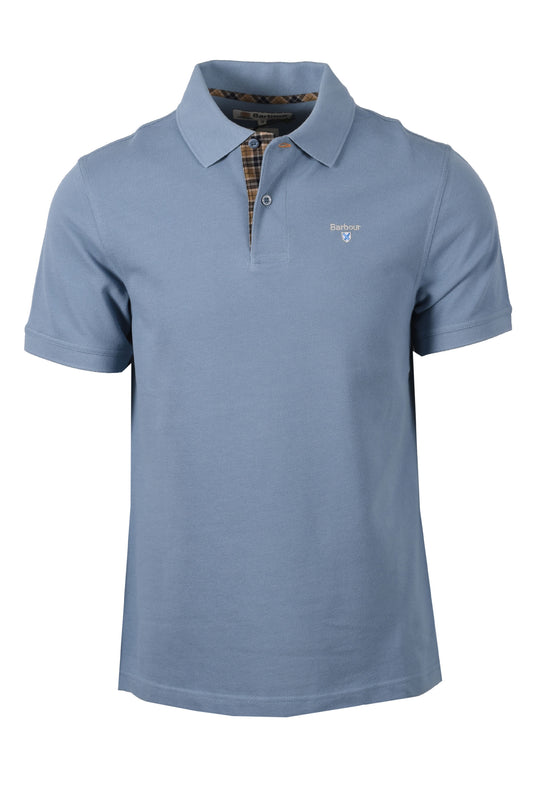 BARBOUR TARTAN PIQUE POLO TARN BLUE Barbour Michael Stewart Menswear  Polo Shirts