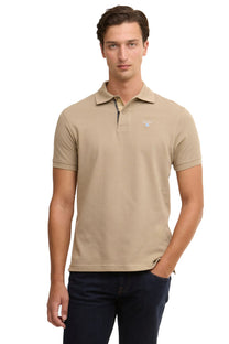 BARBOUR TARTAN PIQUE POLO SHIRT WASHED STONE Barbour