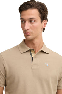 BARBOUR TARTAN PIQUE POLO SHIRT WASHED STONE Barbour