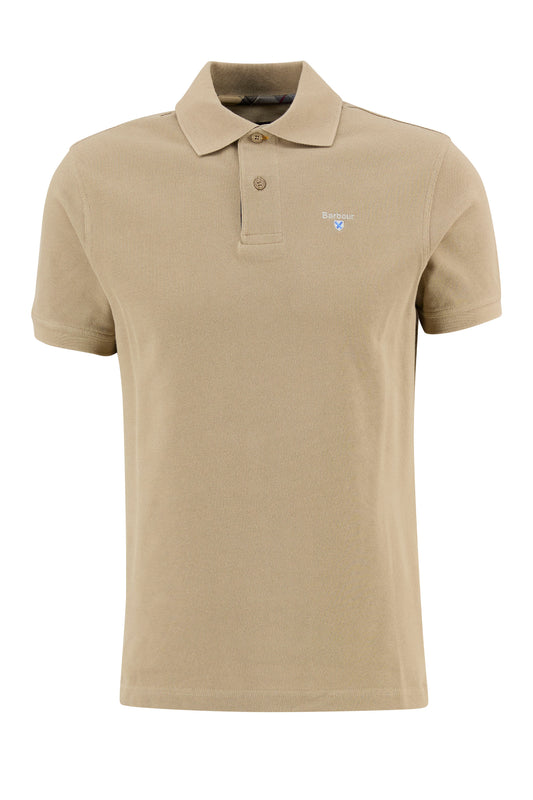 BARBOUR TARTAN PIQUE POLO SHIRT WASHED STONE