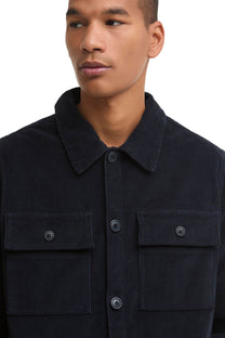 BARBOUR TARTAN TRIM CORDOUROY OVERSHIRT NAVY Barbour Michael Stewart Menswear  Overshirts