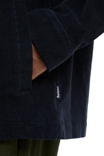 BARBOUR TARTAN TRIM CORDOUROY OVERSHIRT NAVY Barbour Michael Stewart Menswear  Overshirts