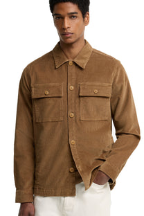 BARBOUR TARTAN TRIM CORDOUROY OVERSHIRT SANDSTONE Barbour Michael Stewart Menswear  Overshirts