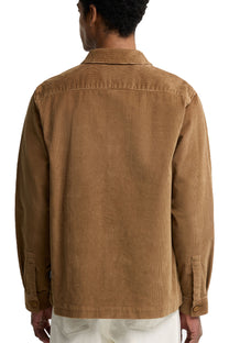BARBOUR TARTAN TRIM CORDOUROY OVERSHIRT SANDSTONE Barbour Michael Stewart Menswear  Overshirts