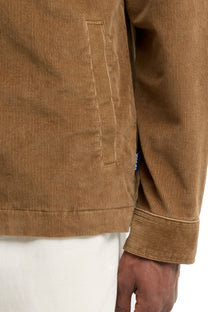 BARBOUR TARTAN TRIM CORDOUROY OVERSHIRT SANDSTONE Barbour Michael Stewart Menswear  Overshirts