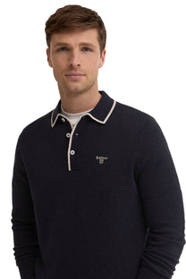 BARBOUR TAUNTON KNITTED POLO NAVY Barbour Michael Stewart Menswear  Knitwear