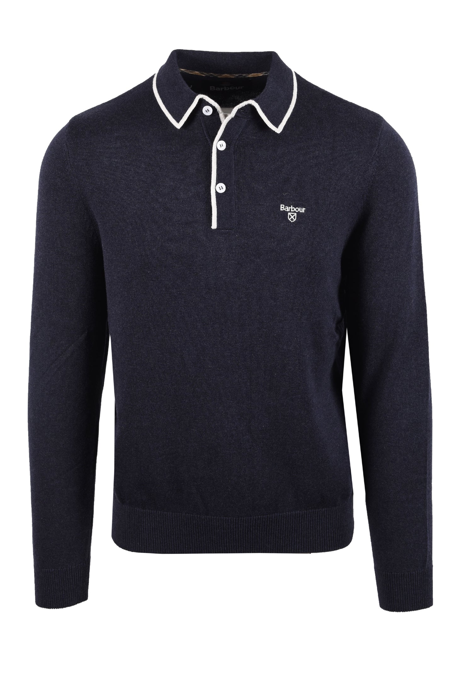 BARBOUR TAUNTON KNITTED POLO NAVY Barbour Michael Stewart Menswear  Knitwear
