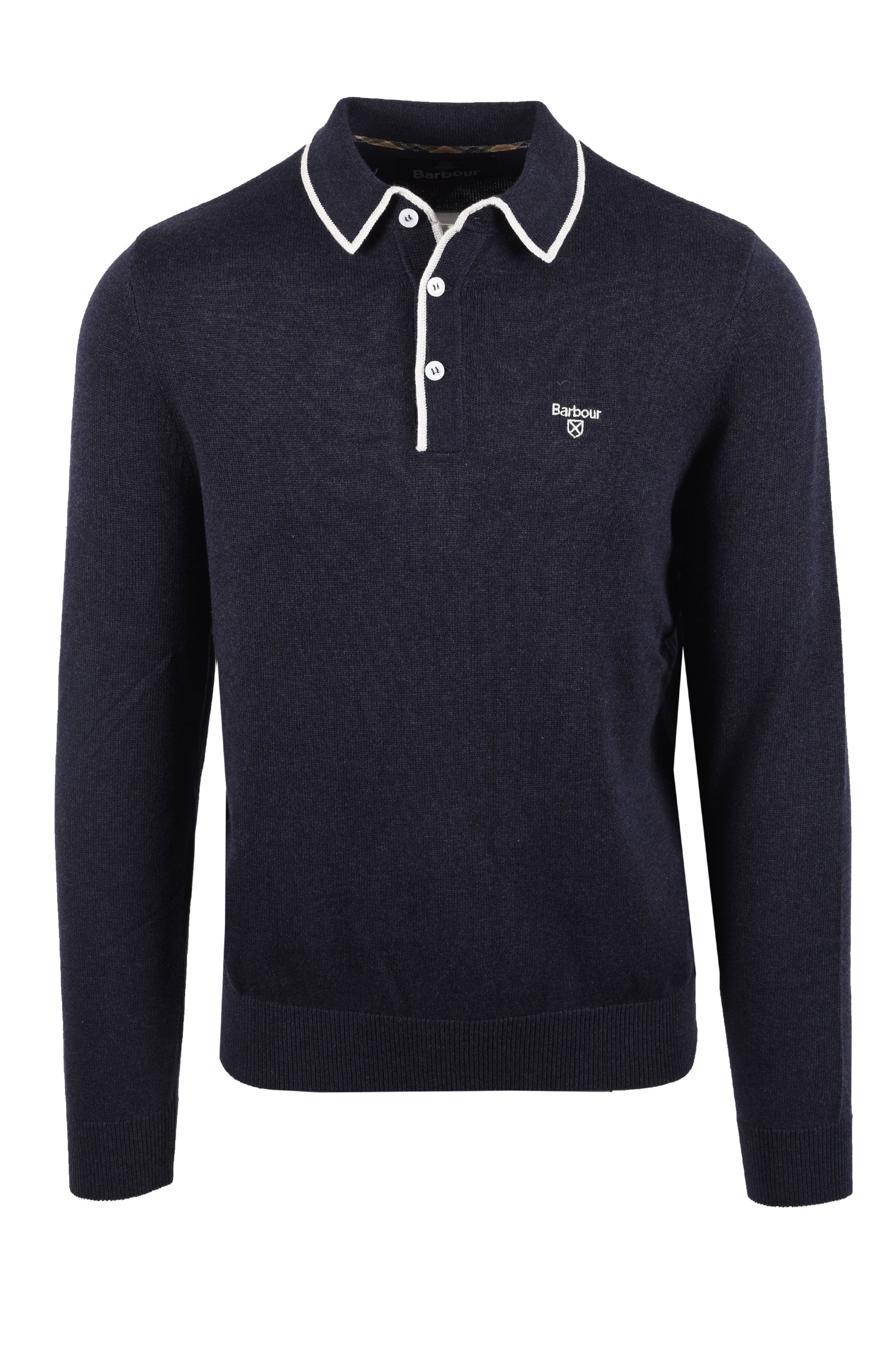 BARBOUR TAUNTON KNITTED POLO NAVY Barbour Michael Stewart Menswear  Knitwear