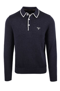 BARBOUR TAUNTON KNITTED POLO NAVY Barbour Michael Stewart Menswear  Knitwear