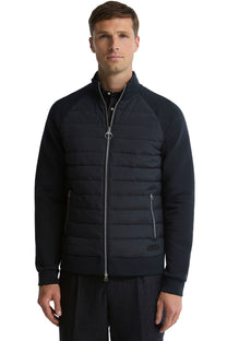 BARBOUR THORNTON QUILTED ZIP THROUGH SWEAT DARK NAVY Barbour Michael Stewart Menswear  Sweatshirts