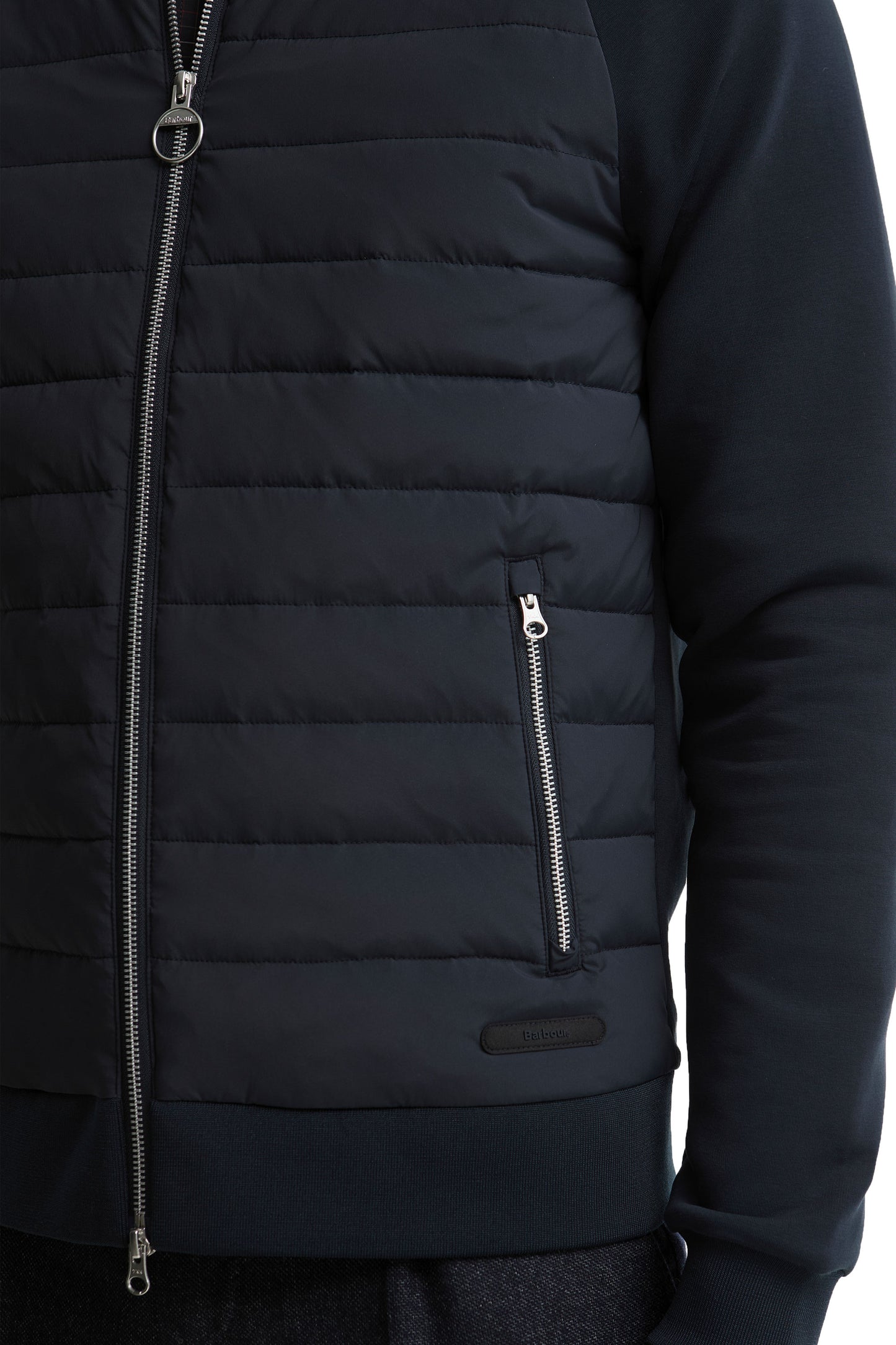 BARBOUR THORNTON QUILTED ZIP THROUGH SWEAT DARK NAVY Barbour Michael Stewart Menswear  Sweatshirts