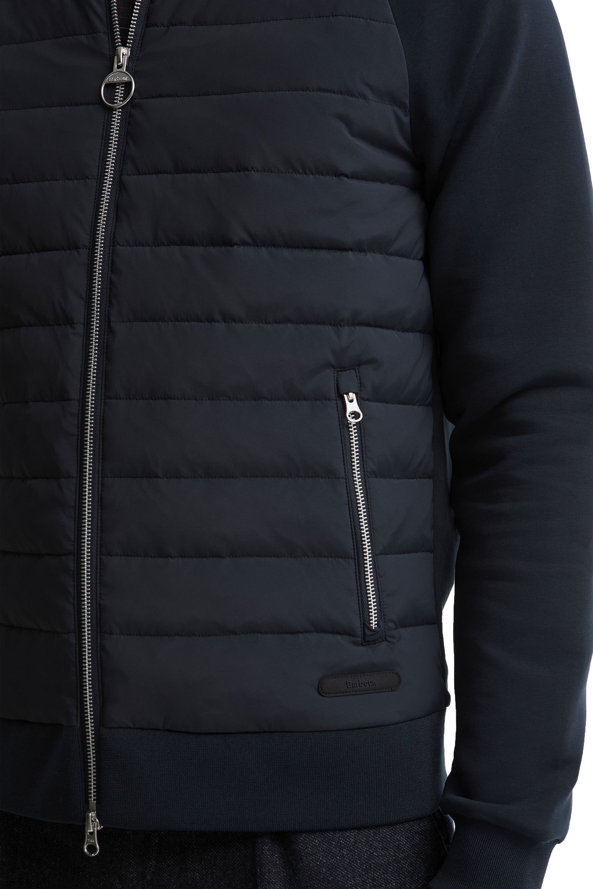 BARBOUR THORNTON QUILTED ZIP THROUGH SWEAT DARK NAVY Barbour Michael Stewart Menswear  Sweatshirts