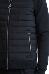 BARBOUR THORNTON QUILTED ZIP THROUGH SWEAT DARK NAVY Barbour Michael Stewart Menswear  Sweatshirts