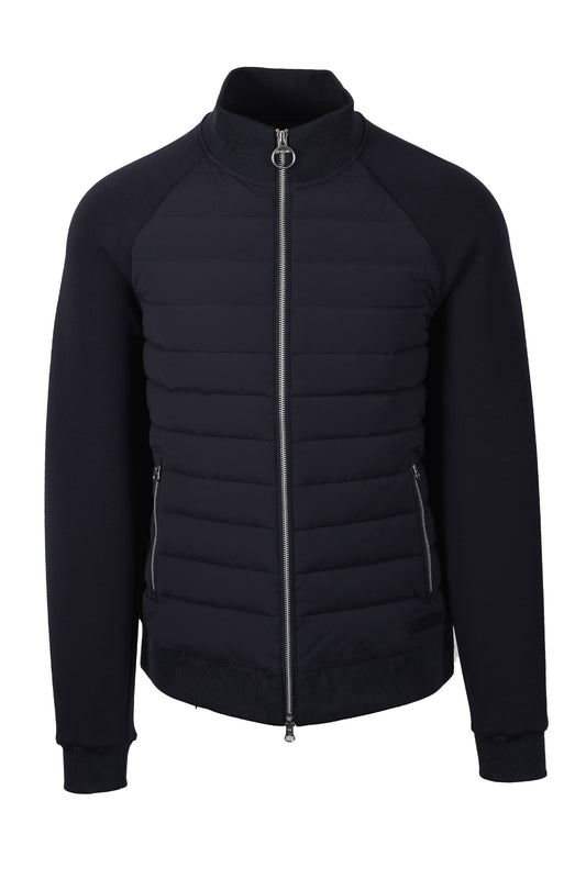 BARBOUR THORNTON QUILTED ZIP THROUGH SWEAT DARK NAVY Barbour Michael Stewart Menswear  Sweatshirts