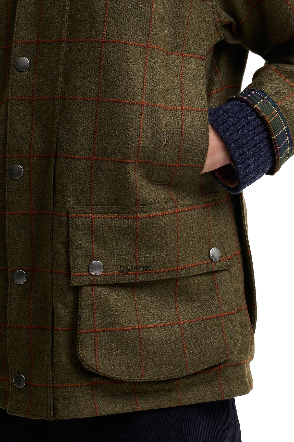 BARBOUR X PAUL SMITH WOOL BEAUFORT JACKET | OLIVE