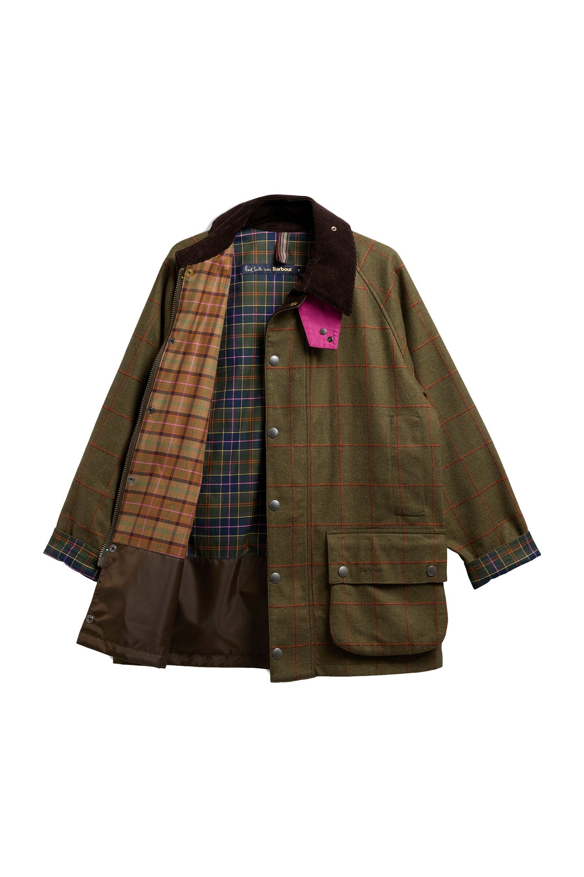 BARBOUR X PAUL SMITH WOOL BEAUFORT JACKET | OLIVE