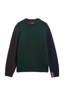 BARBOUR X PAUL SMITH CABLE TYNE JUMPER BOTTLE GREEN Barbour Michael Stewart Menswear  Knitwear