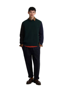 BARBOUR X PAUL SMITH CABLE TYNE JUMPER BOTTLE GREEN Barbour Michael Stewart Menswear  Knitwear