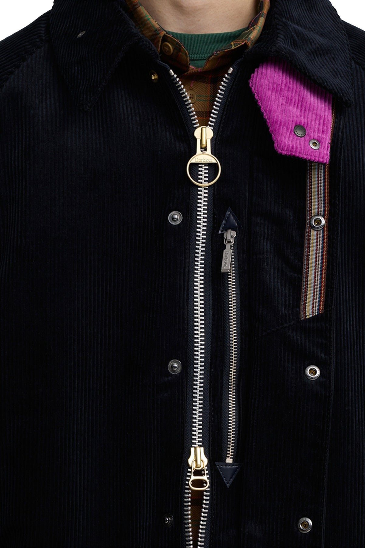 BARBOUR X PAUL SMITH CORD BEAUFORT JACKET DARK NAVY Barbour Michael Stewart Menswear  Jackets