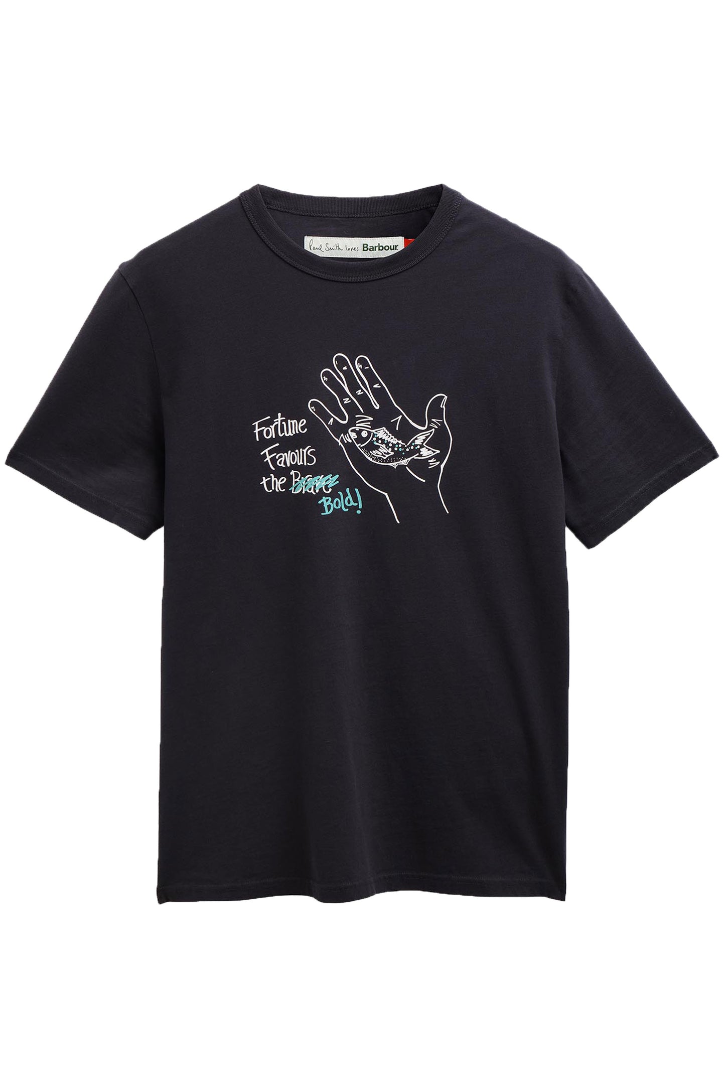 BARBOUR X PAUL SMITH FORTUNE GRAPHIC T-SHIRT DARK NAVY