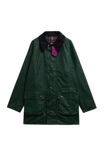 BARBOUR X PAUL SMITH GAMEFAIR WAX JACKET BOTTLE GREEN Barbour Michael Stewart Menswear  Jackets