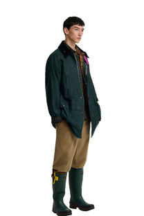 BARBOUR X PAUL SMITH GAMEFAIR WAX JACKET BOTTLE GREEN Barbour Michael Stewart Menswear  Jackets