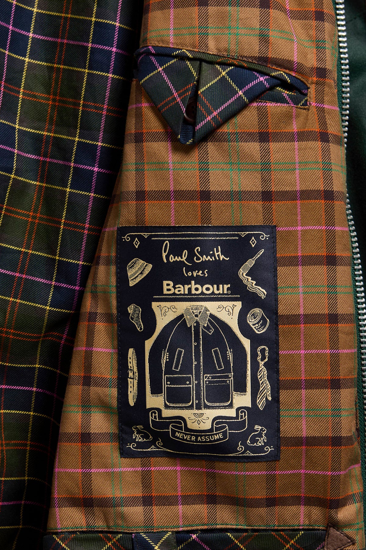 BARBOUR X PAUL SMITH GAMEFAIR WAX JACKET BOTTLE GREEN Barbour Michael Stewart Menswear  Jackets